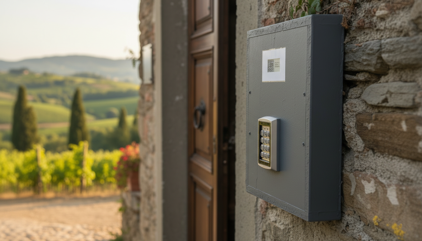 Un visitatore scansiona un codice QR per l'accesso a un museo